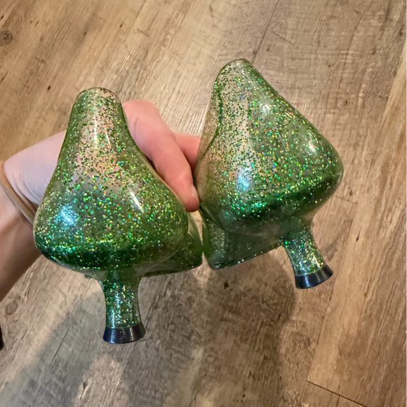 Jeffrey Campbell Green Glitter Jellies kitten heels 7 - Picture 5 of 5